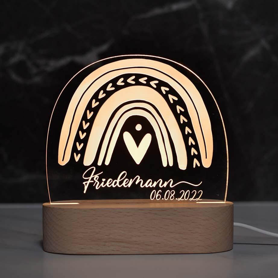 Personalisierte Regenbogen Nachtlampe