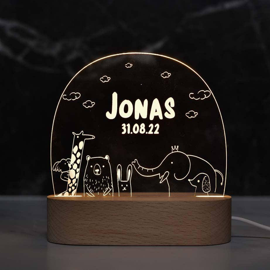 Personalisierte Nachtlampe Zoo