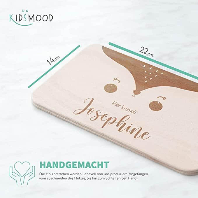 detailed view of personalized bear face breakfast board