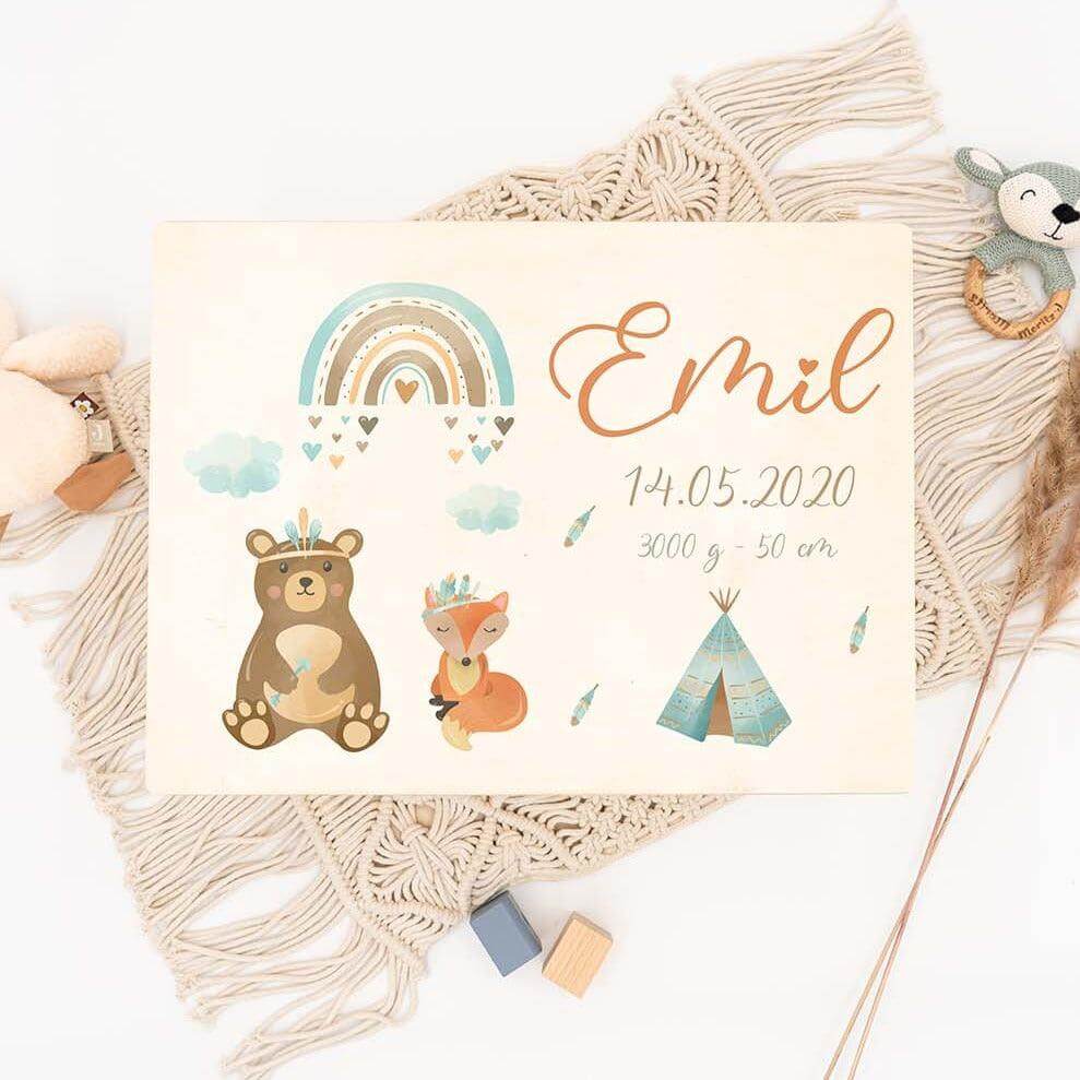Personalisierte Erinnerungskiste Tipi