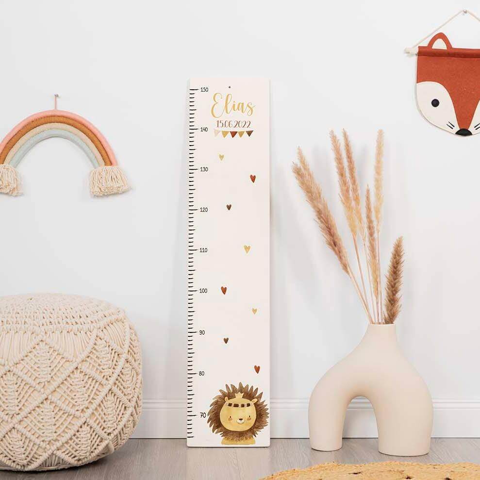 handcrafted height chart made of wood or Aluverbund