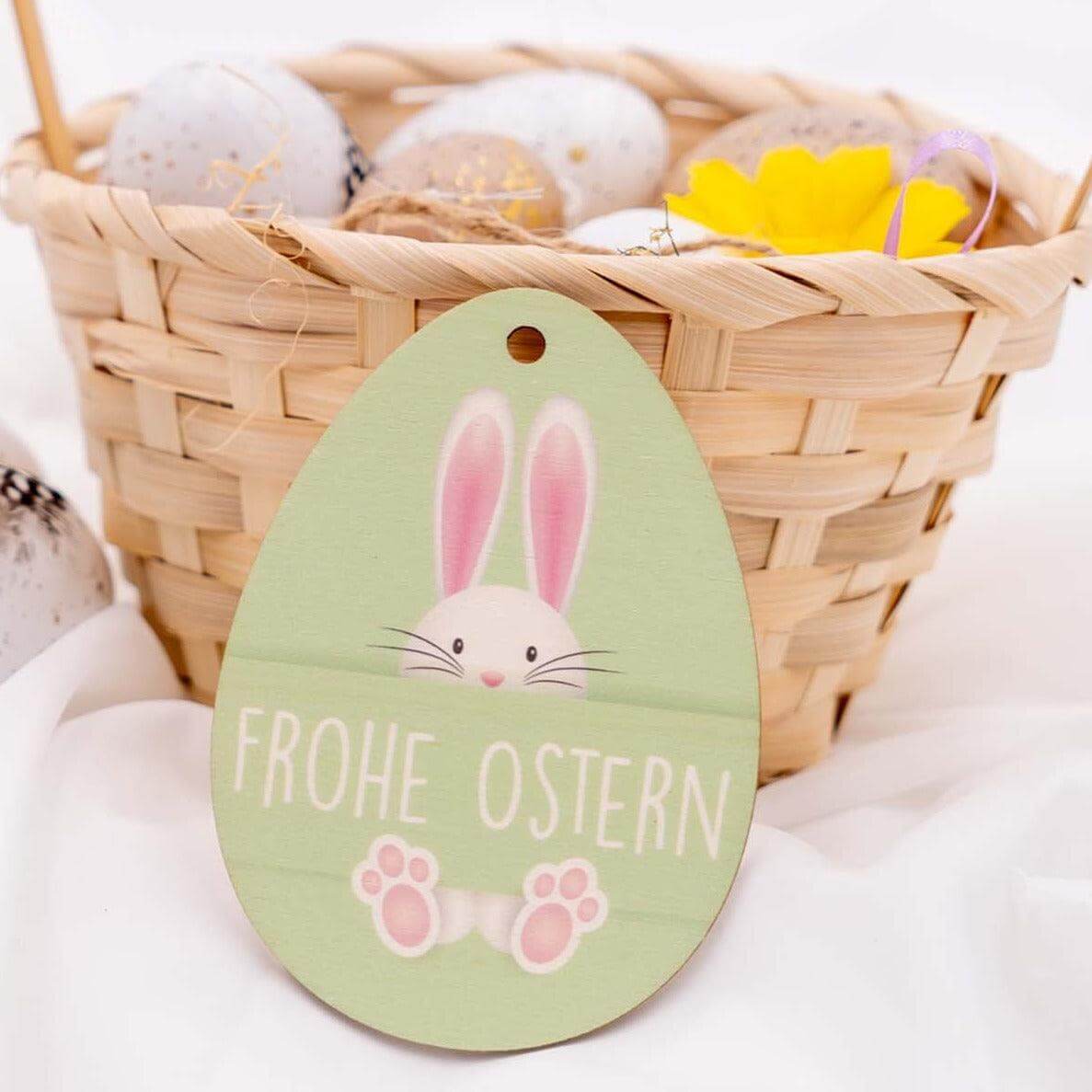 handcrafted wooden Easter egg with personalized engraving