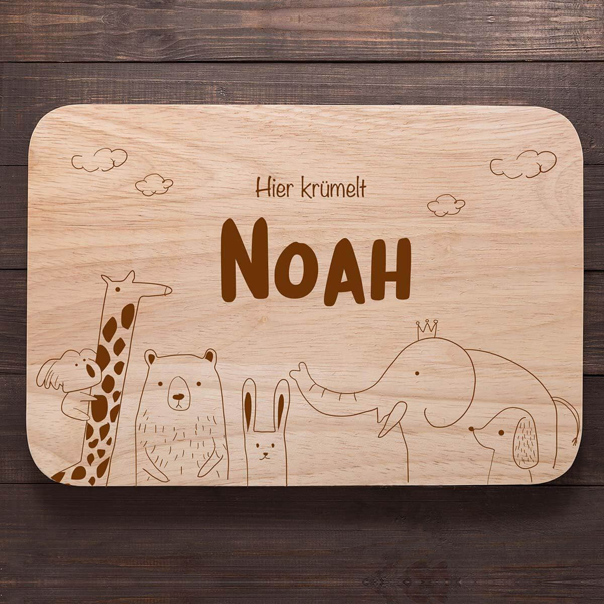 Personalisiertes Frühstücksbrettchen Royal Elefant