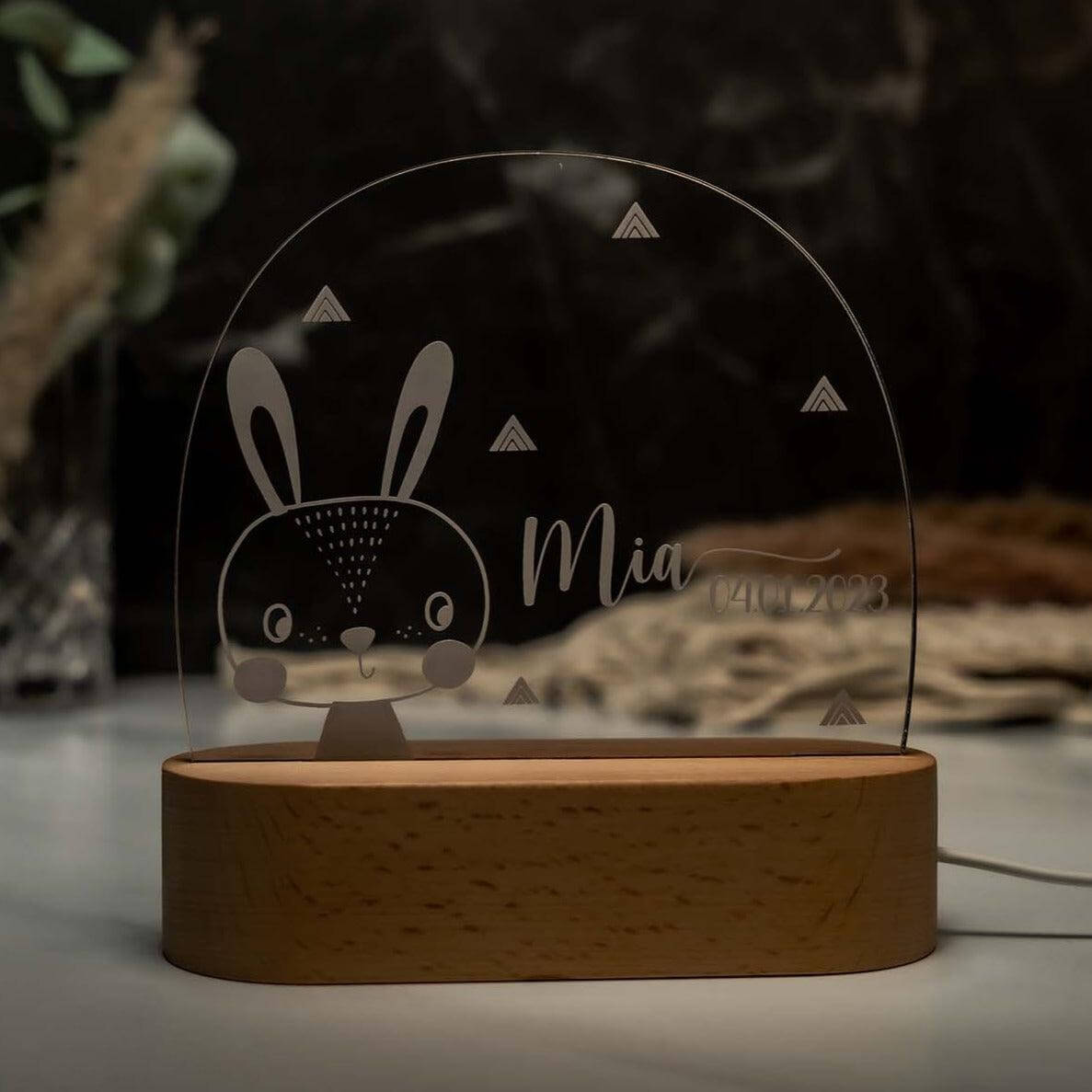 Personalisierte Nachtlampe Hase