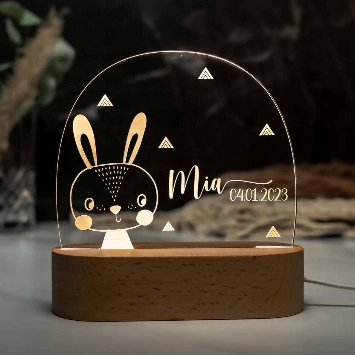 Personalisierte Nachtlampe Hase