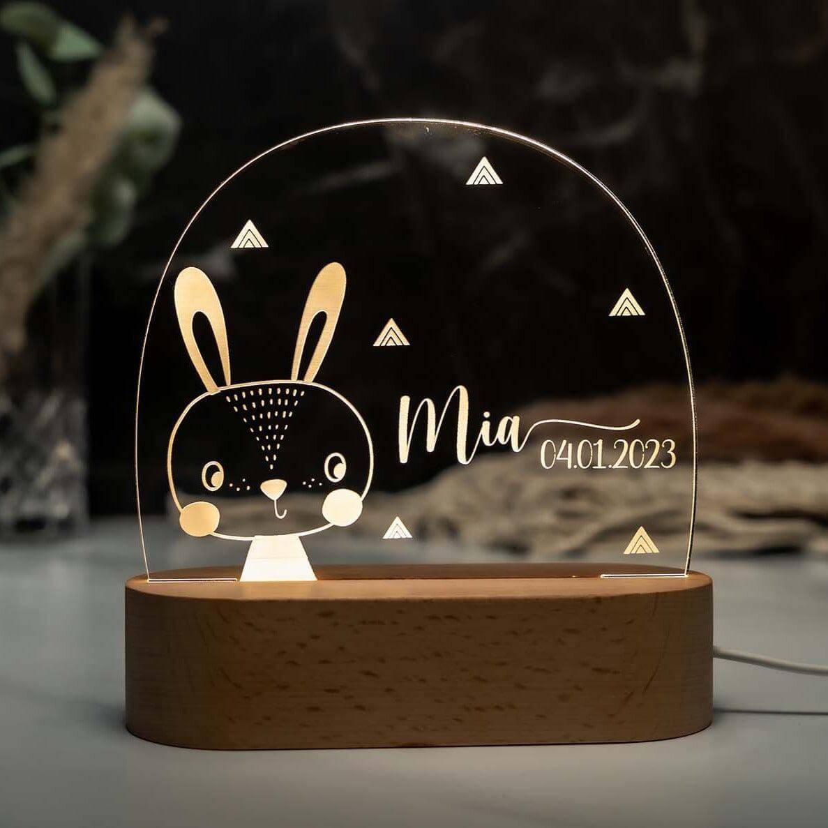 Personalisierte Nachtlampe Hase