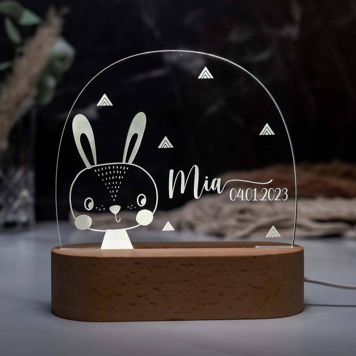 Personalisierte Nachtlampe Hase