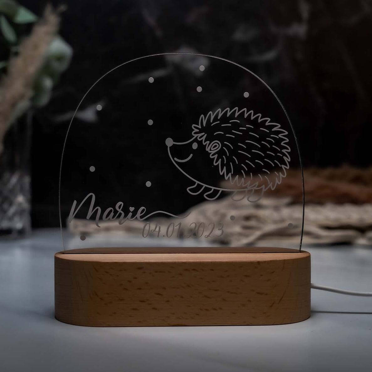 Personalisierte Nachtlampe Igel