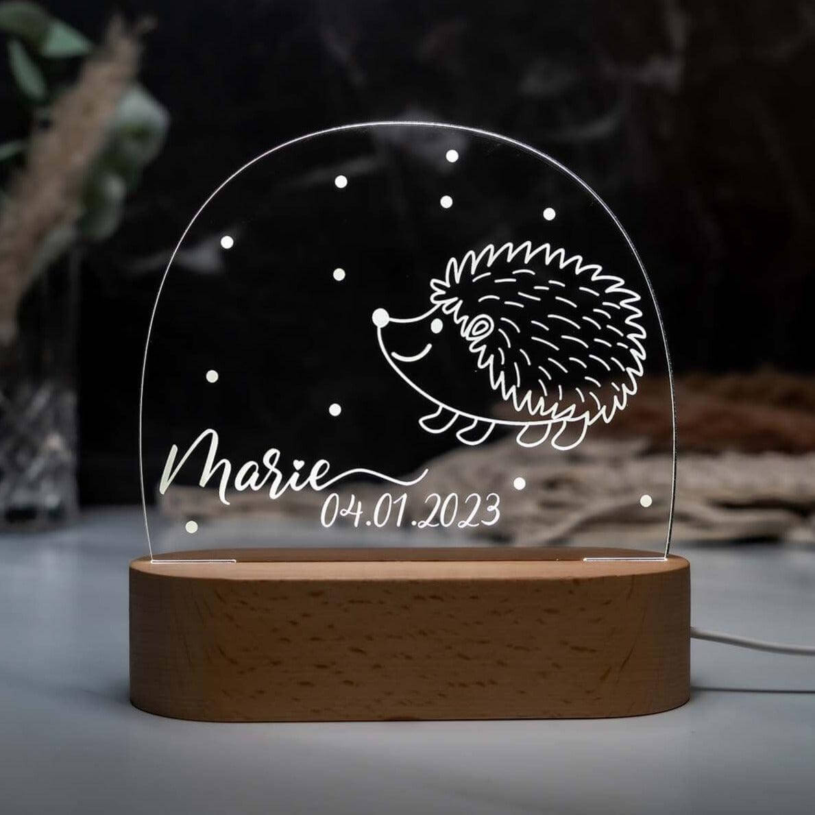 Personalisierte Nachtlampe Igel