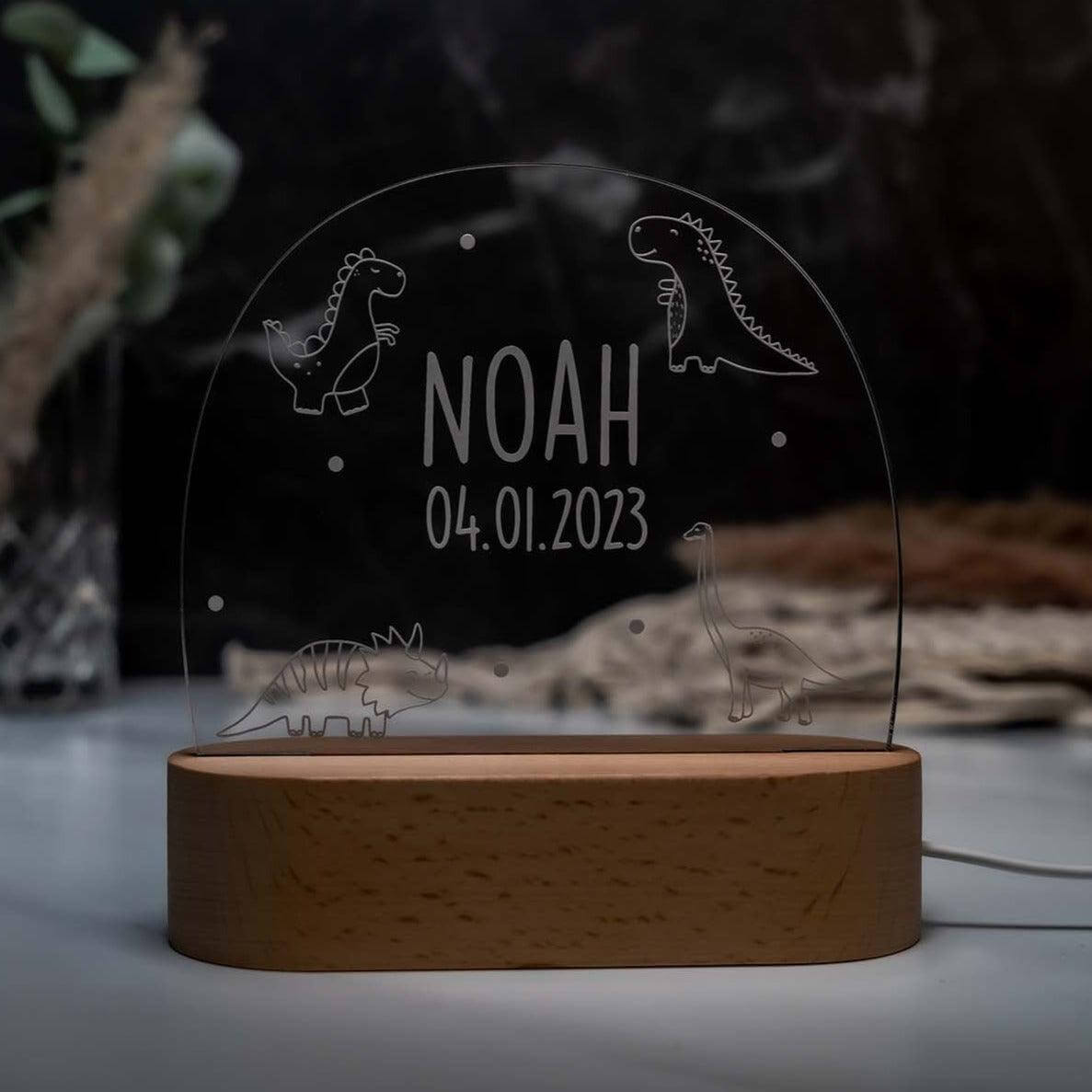 Personalisierte Nachtlampe Dino