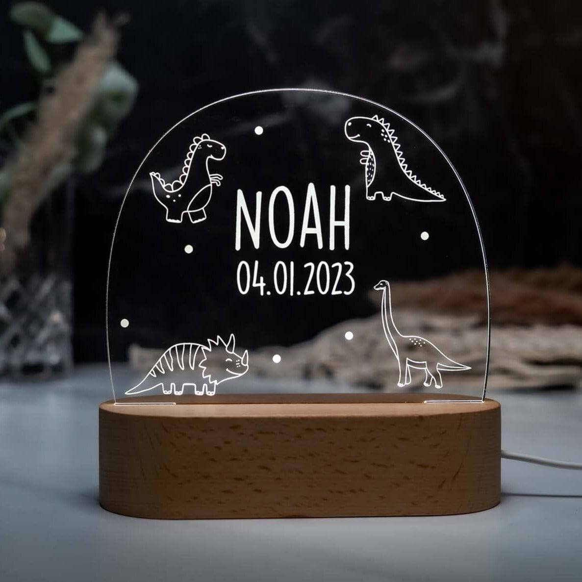 Personalisierte Nachtlampe Dino