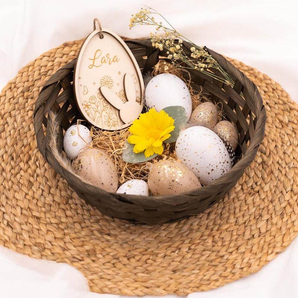 personalized wooden Easter decoration with custom engraving