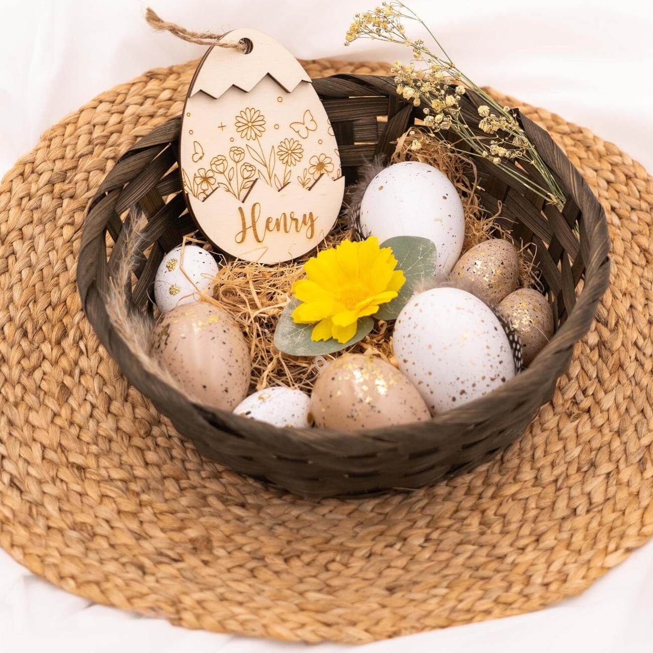 personalized wooden Easter decoration with custom engraving