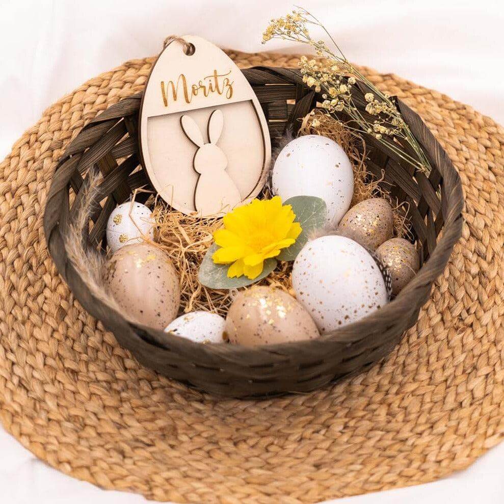 personalized wooden Easter decoration with custom engraving