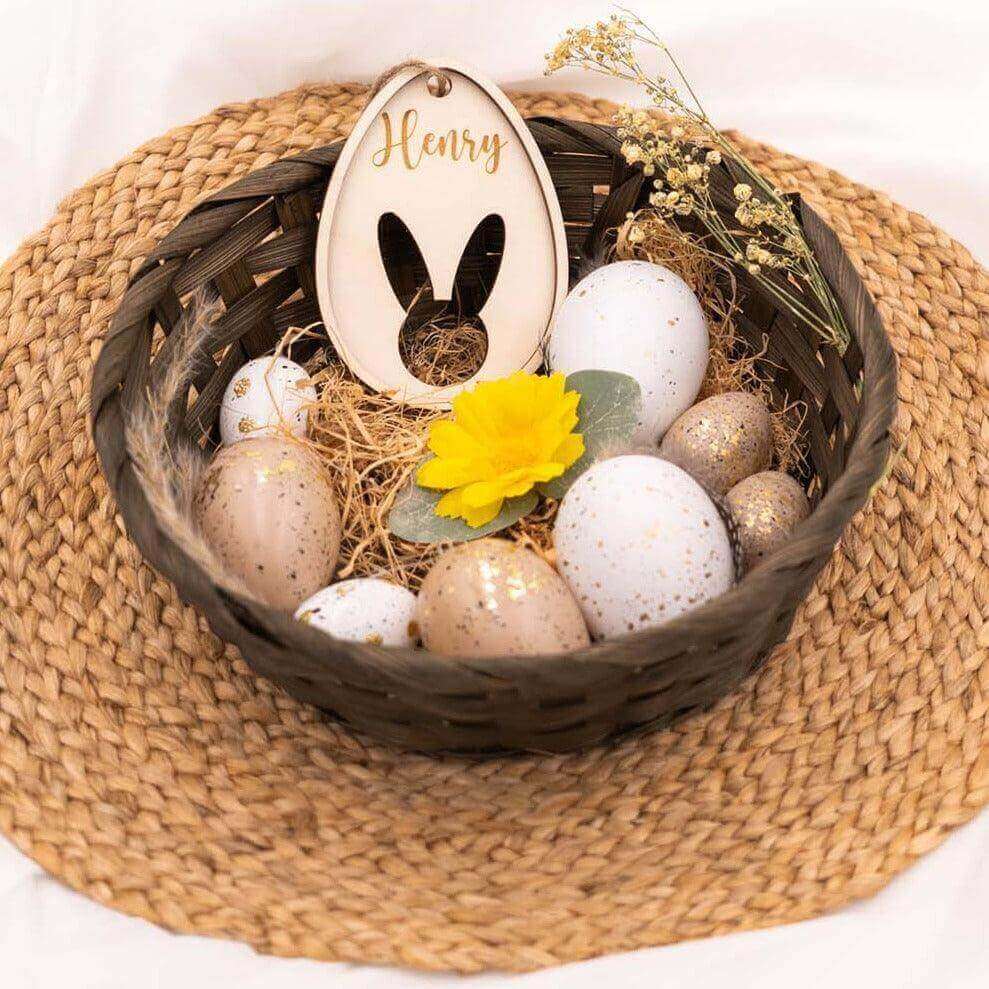 personalized wooden Easter decoration with custom engraving