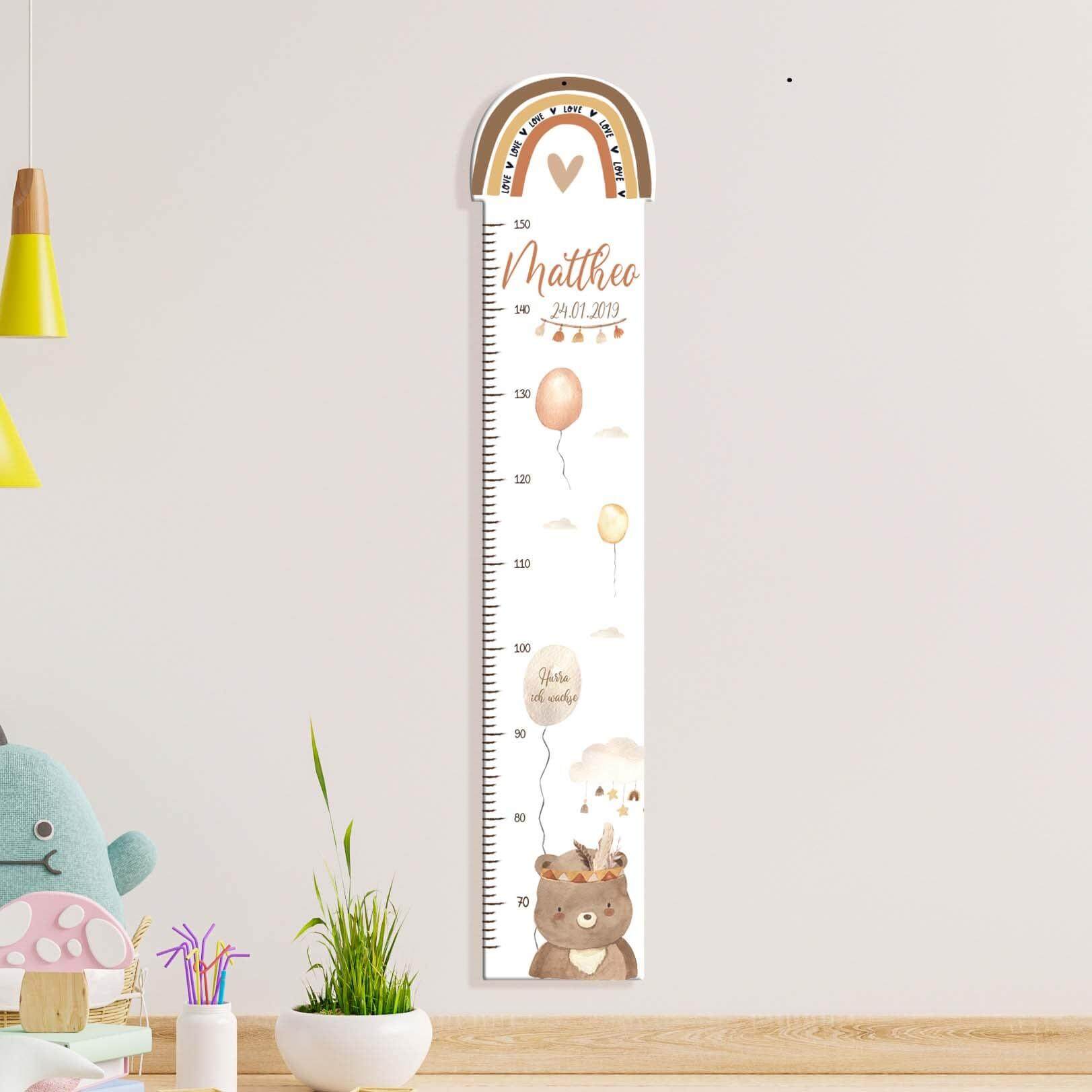 Personalisierte Regenbogen Messlatte