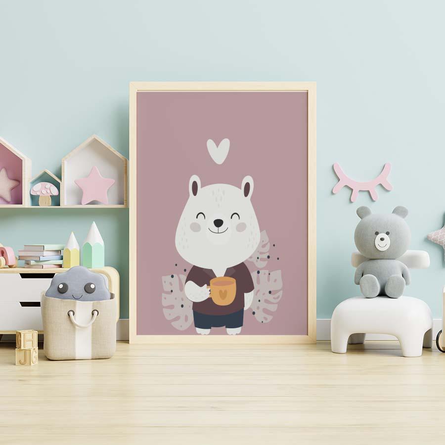 cute hamster poster with pastel colors for kids' room decor