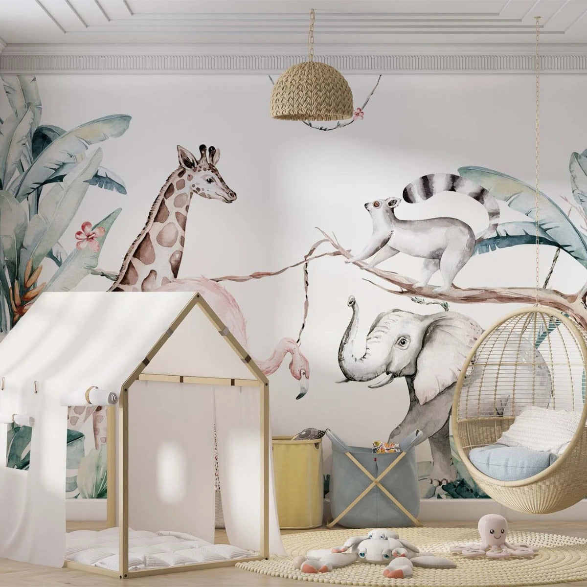 Schöne Tapete mit Ballons im Kinderzimmer