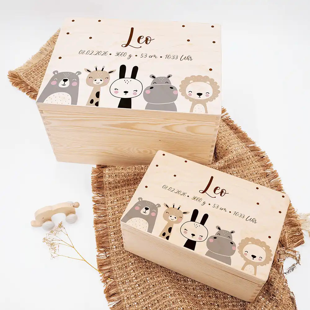 Erinnerungsbox Baby - Zauberhafte Tierfamilie