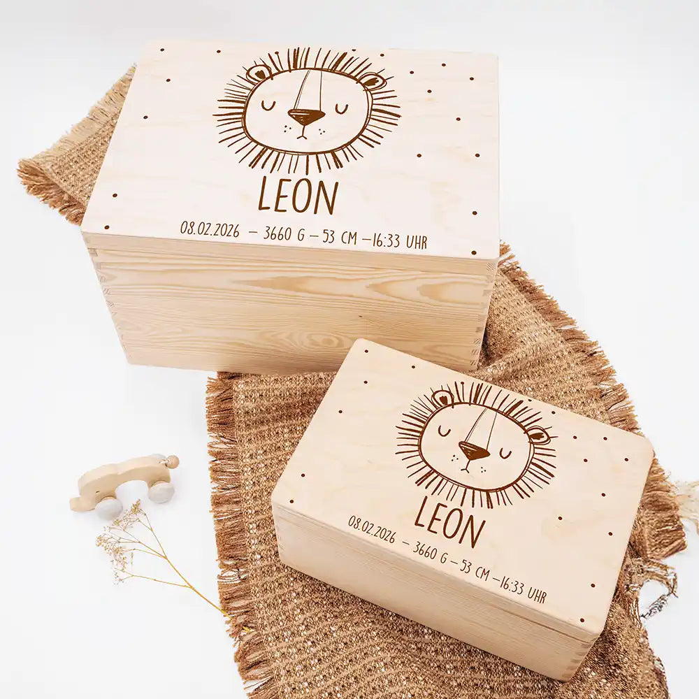 Erinnerungsbox Baby - Löwengesicht