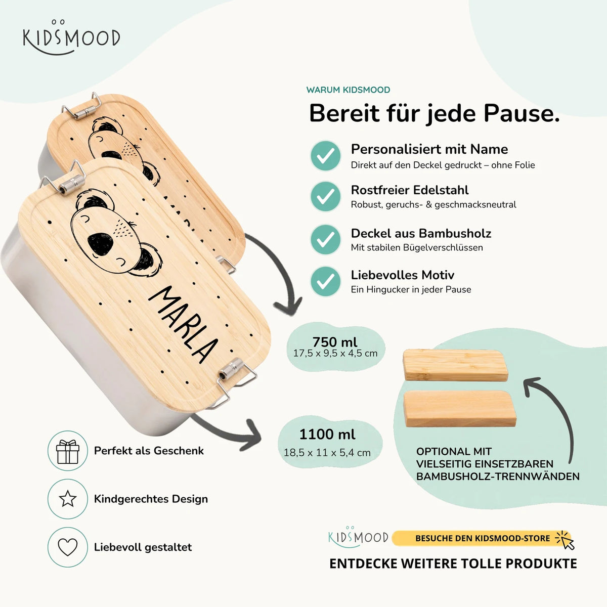 Brotdose personalisiert Koala