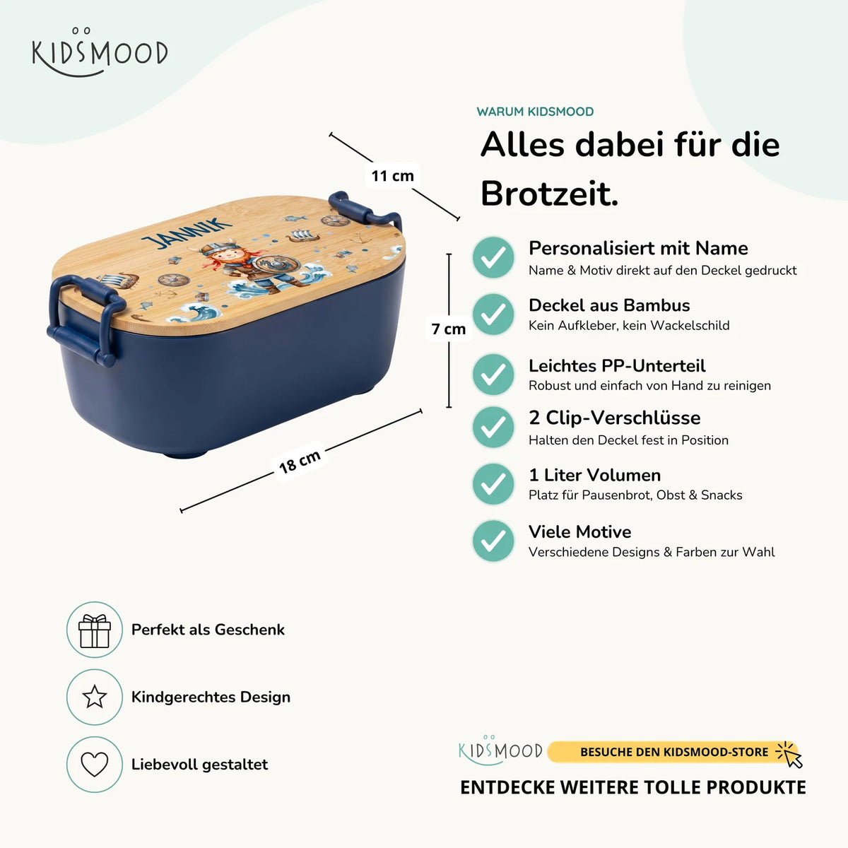 Brotdose Kinder personalisiert, Wikinger