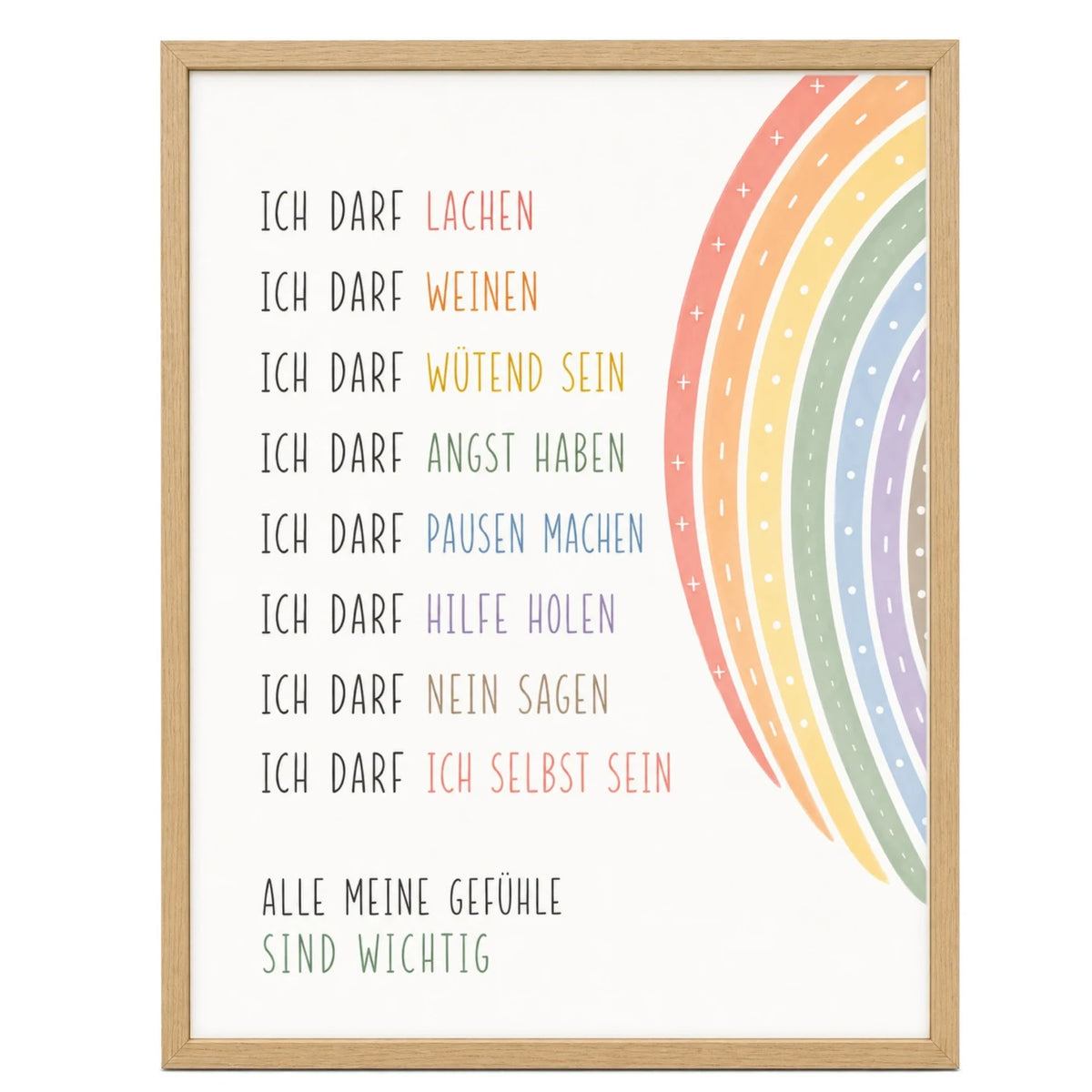 Affirmationsposter „Minimal Ich darf“ fürs Kinderzimmer – Kinderposter mit positiven Botschaften, 30 × 40 cm