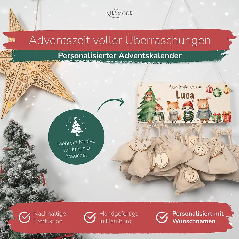 Personalisierter Adventskalender Weihnachtsglück