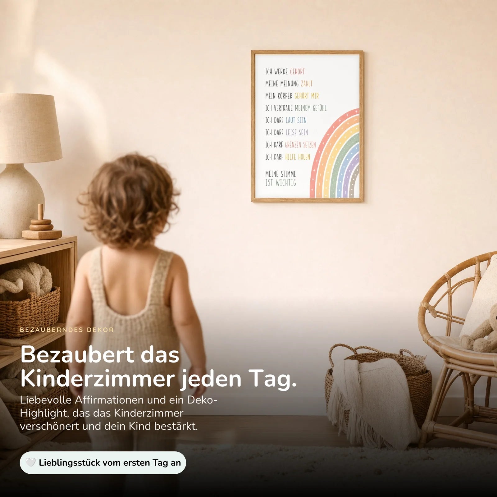 Affirmationsposter Kinderzimmer Minimal Meine Stimme, im Kinderzimmer an der Wand