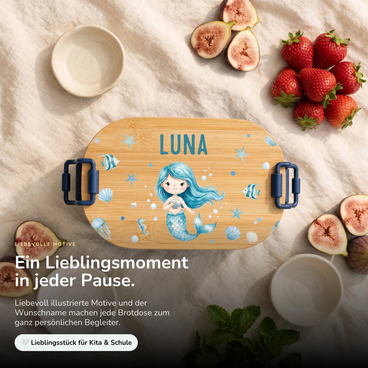 Brotdose Kinder personalisiert, Meerjungfrau