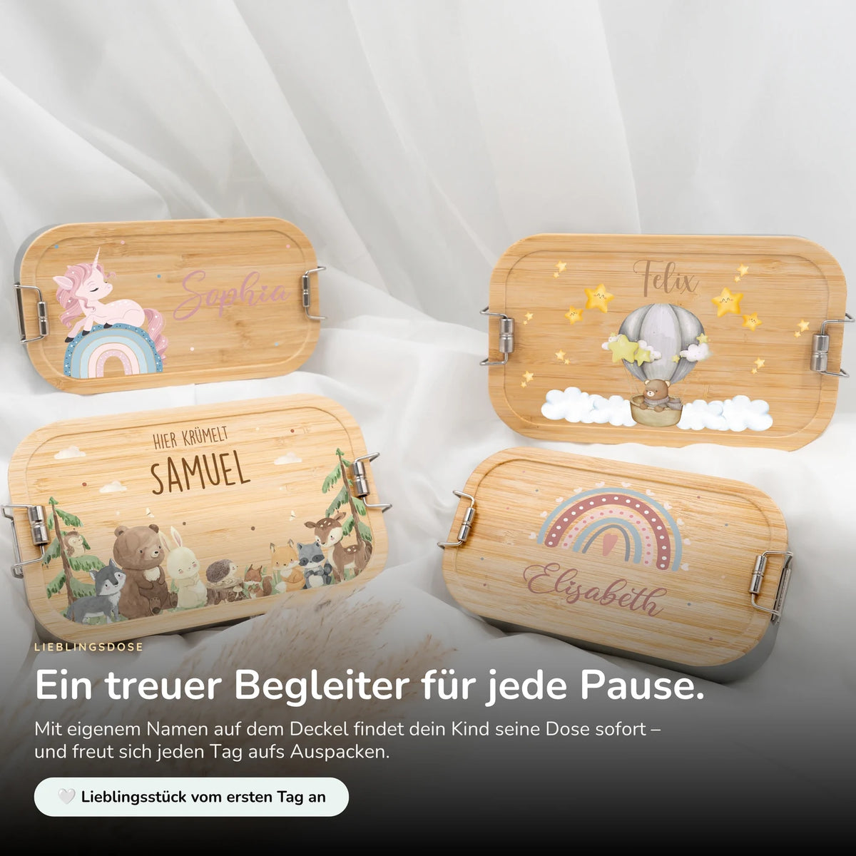 Brotdose Kinder personalisiert - Bär Ballon