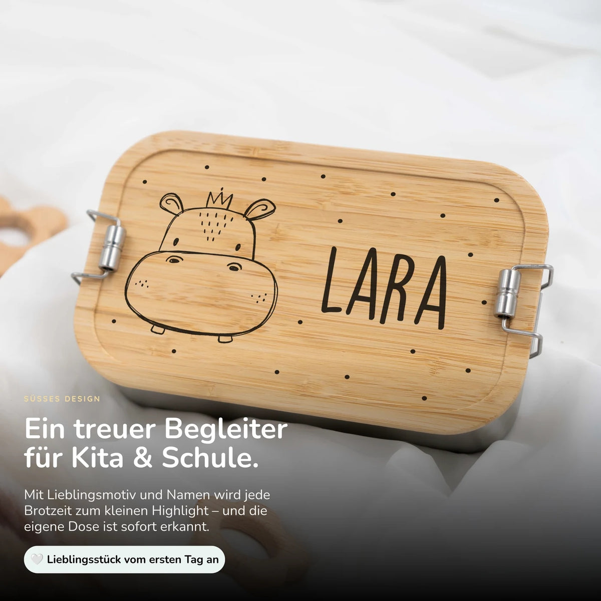 Brotdose personalisiert Nilpferd Gesicht