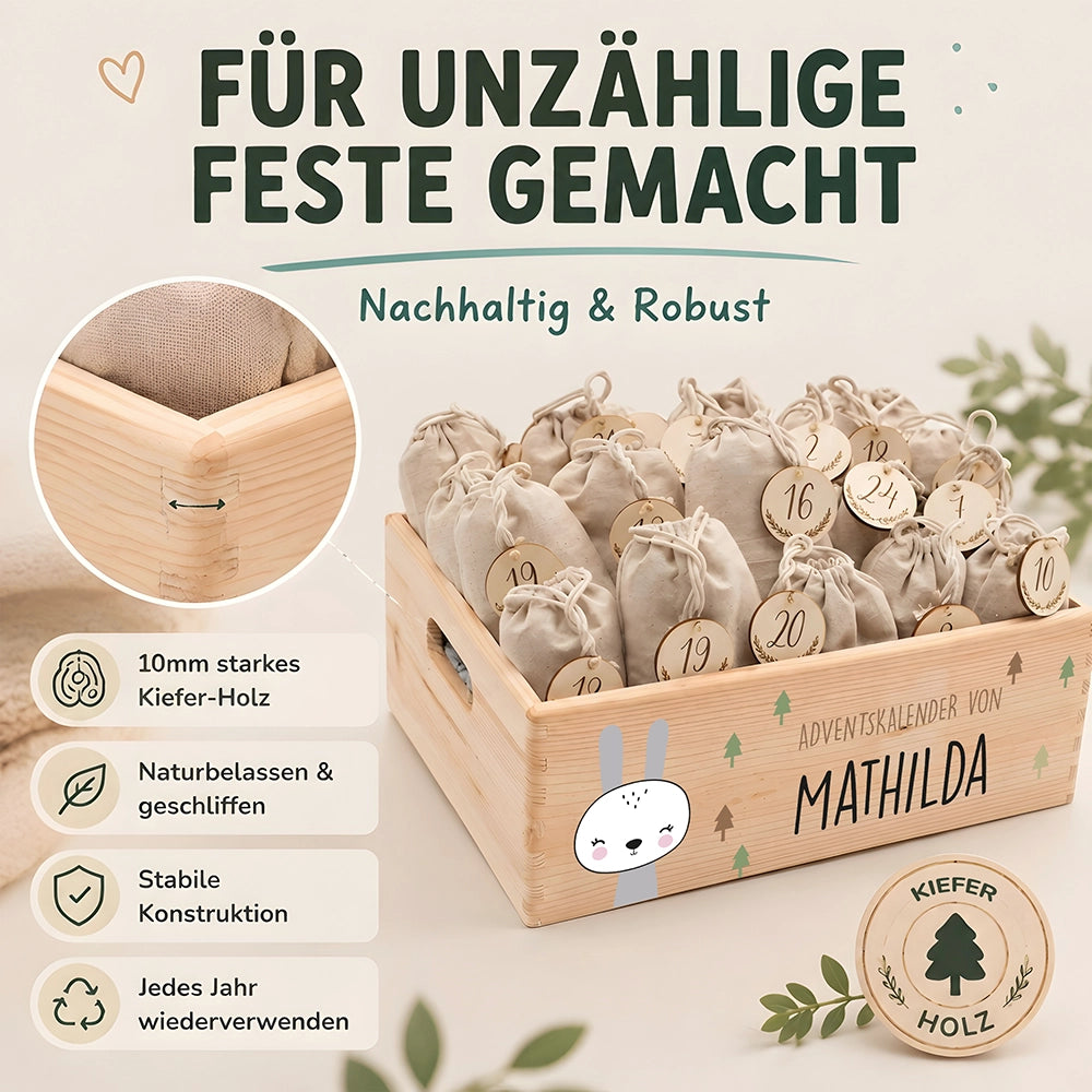 Personalisierter Adventskalender zum Befüllen - Winterhase