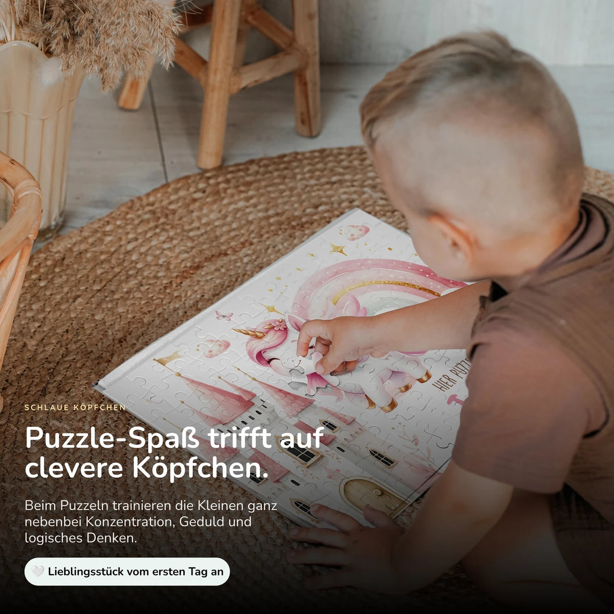 Kinderpuzzle personalisiert mit Namen - Einhornzauber