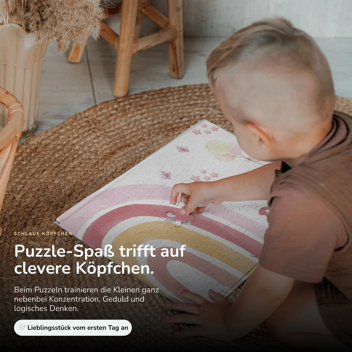Kinderpuzzle personalisiert mit Namen - Regenbogen