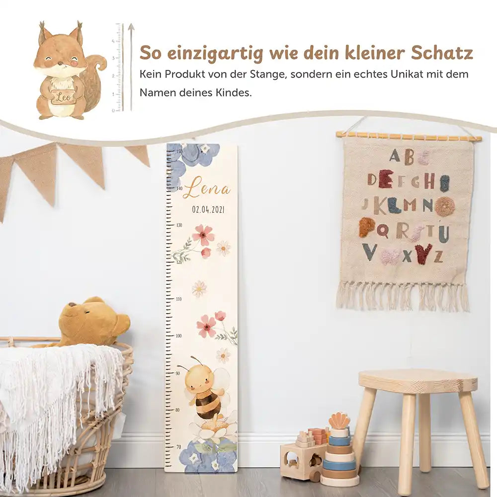 Messlatte Kinder Holz & Aluverbund - Biene