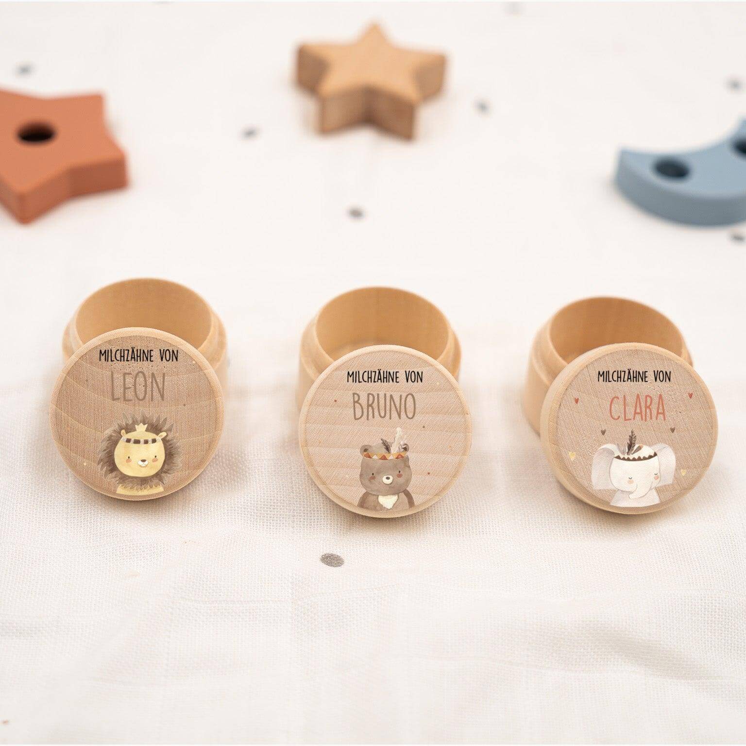 milchzähne aufbewahren box Zahndose Milchzahndose Junge & Mädchen personalisiert aus Holz