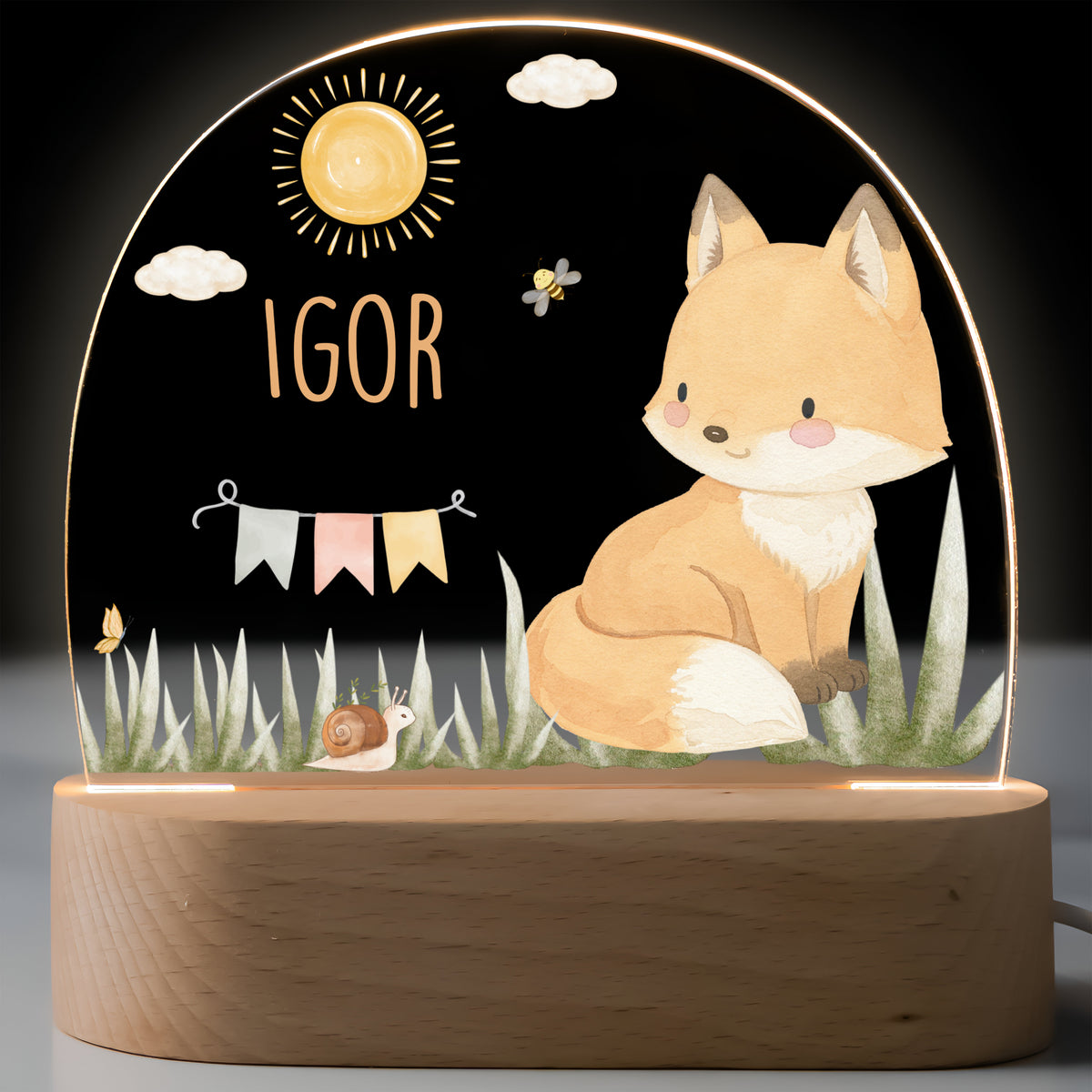 Nachtlicht Kinder personalisiert - Baby Fuchs
