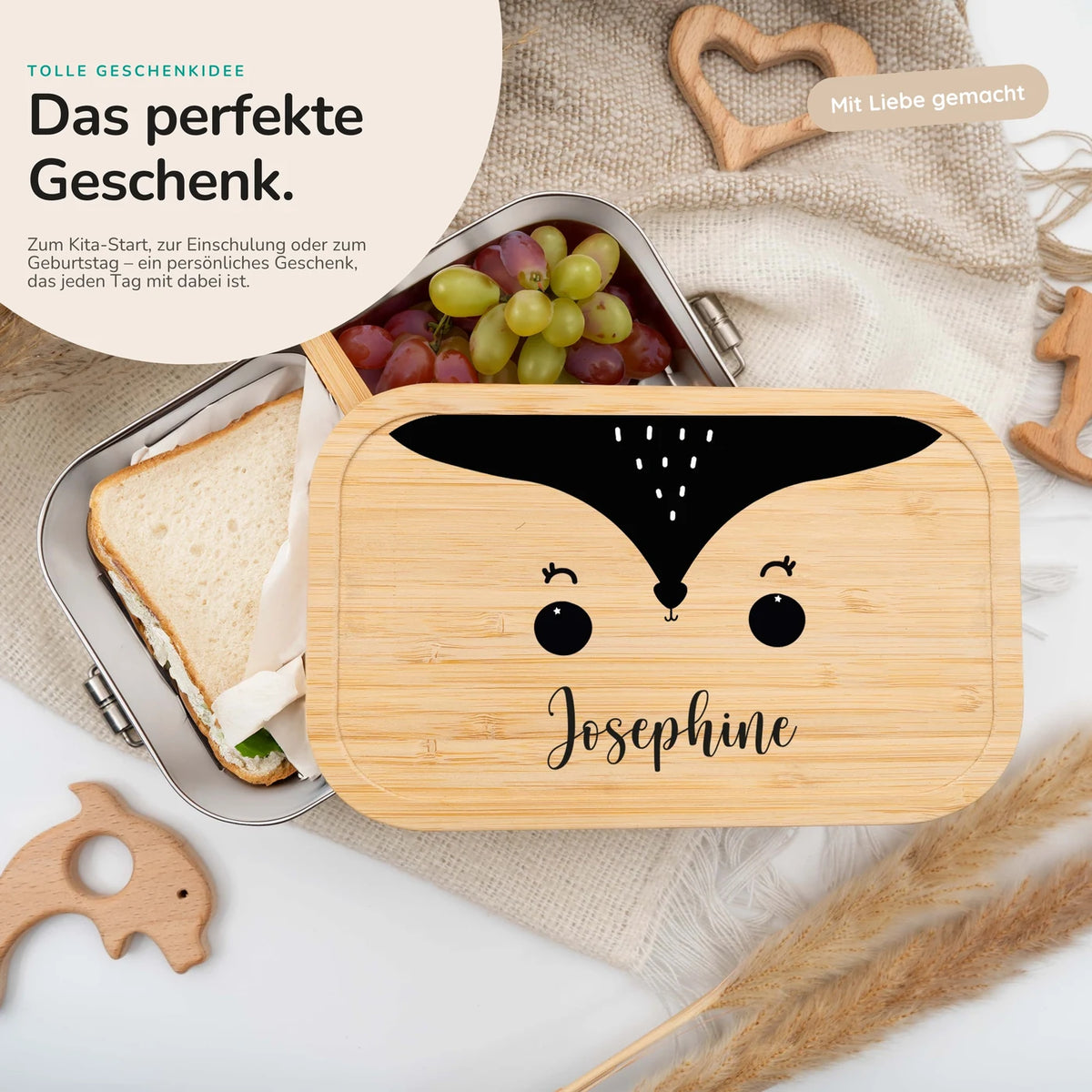 Brotdose personalisiert Fuchsgesicht