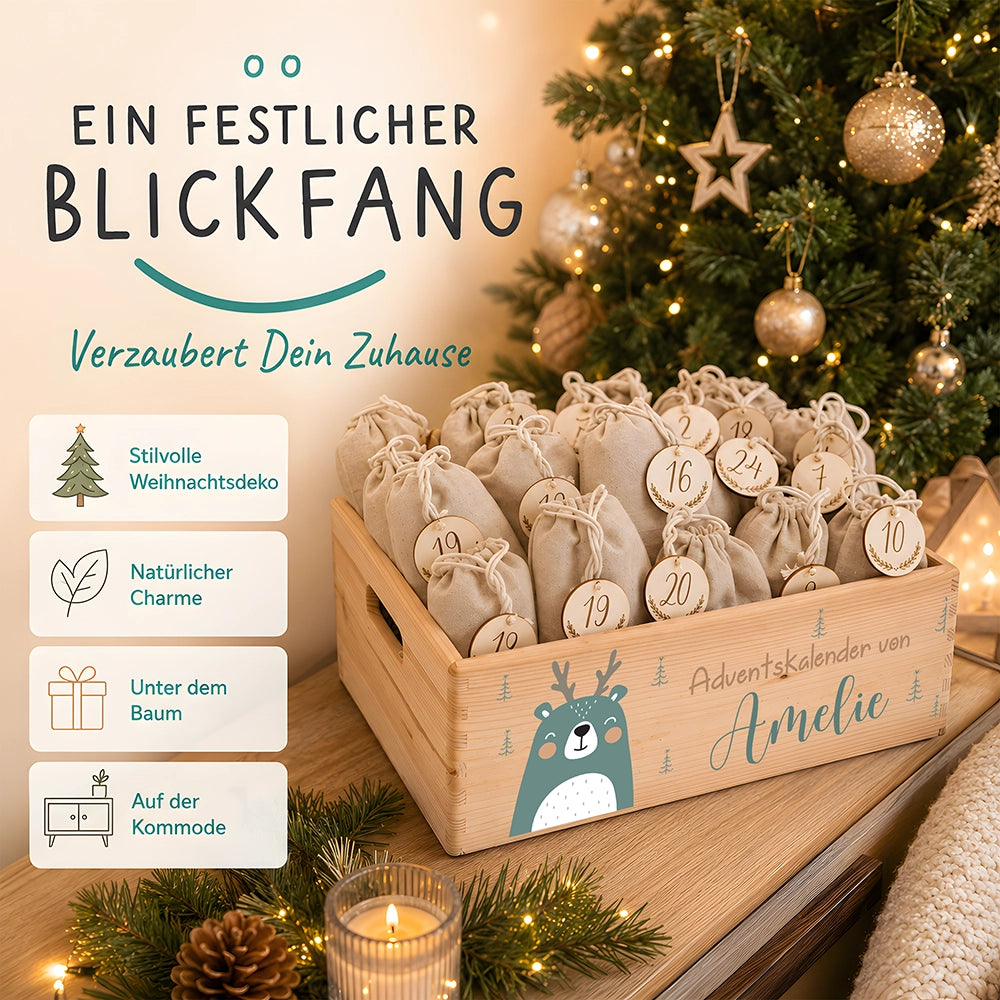 Personalisierter Adventskalender zum Befüllen - Boho Reh