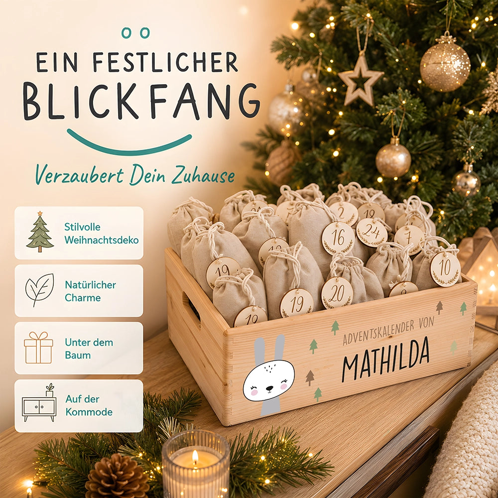 Personalisierter Adventskalender zum Befüllen - Winterhase