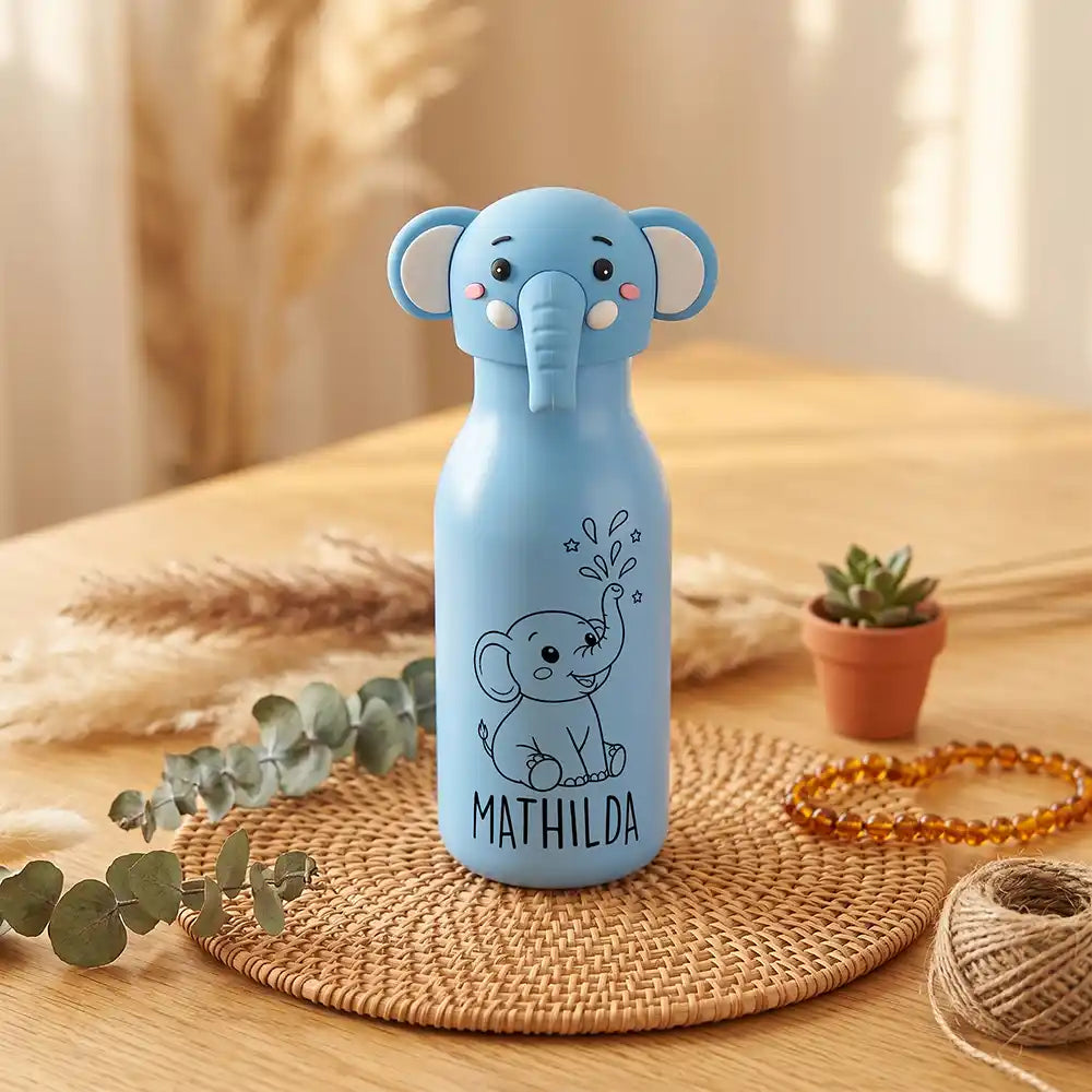 Personalisierte Trinkflasche Kinder Elefant