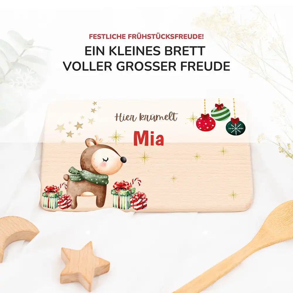 Frühstücksbrettchen Weihnachten - Baby Reh