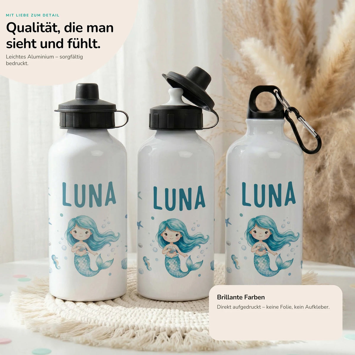 Personalisierte Trinkflasche Kinder – Bär & Fuchs