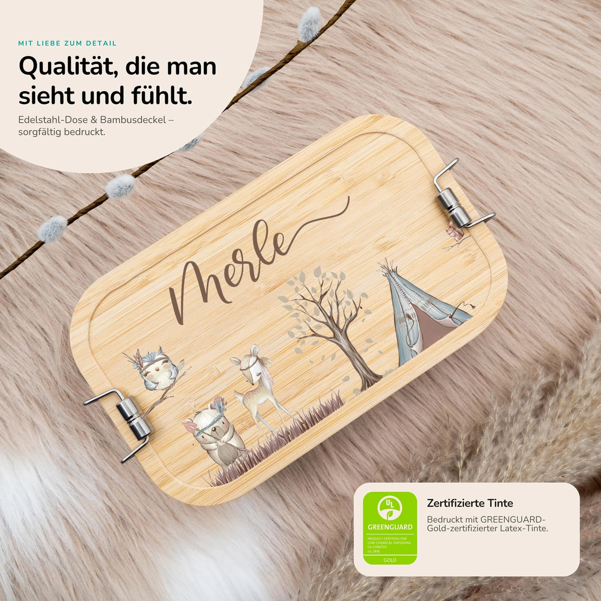Brotdose Kinder personalisiert - Woodland