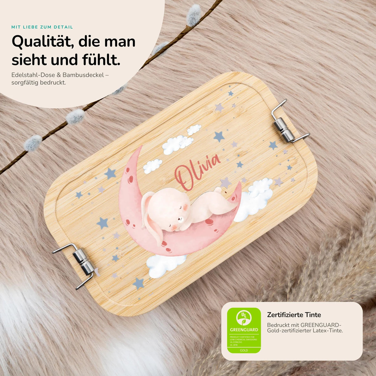 Brotdose Kinder personalisiert Baby Hase