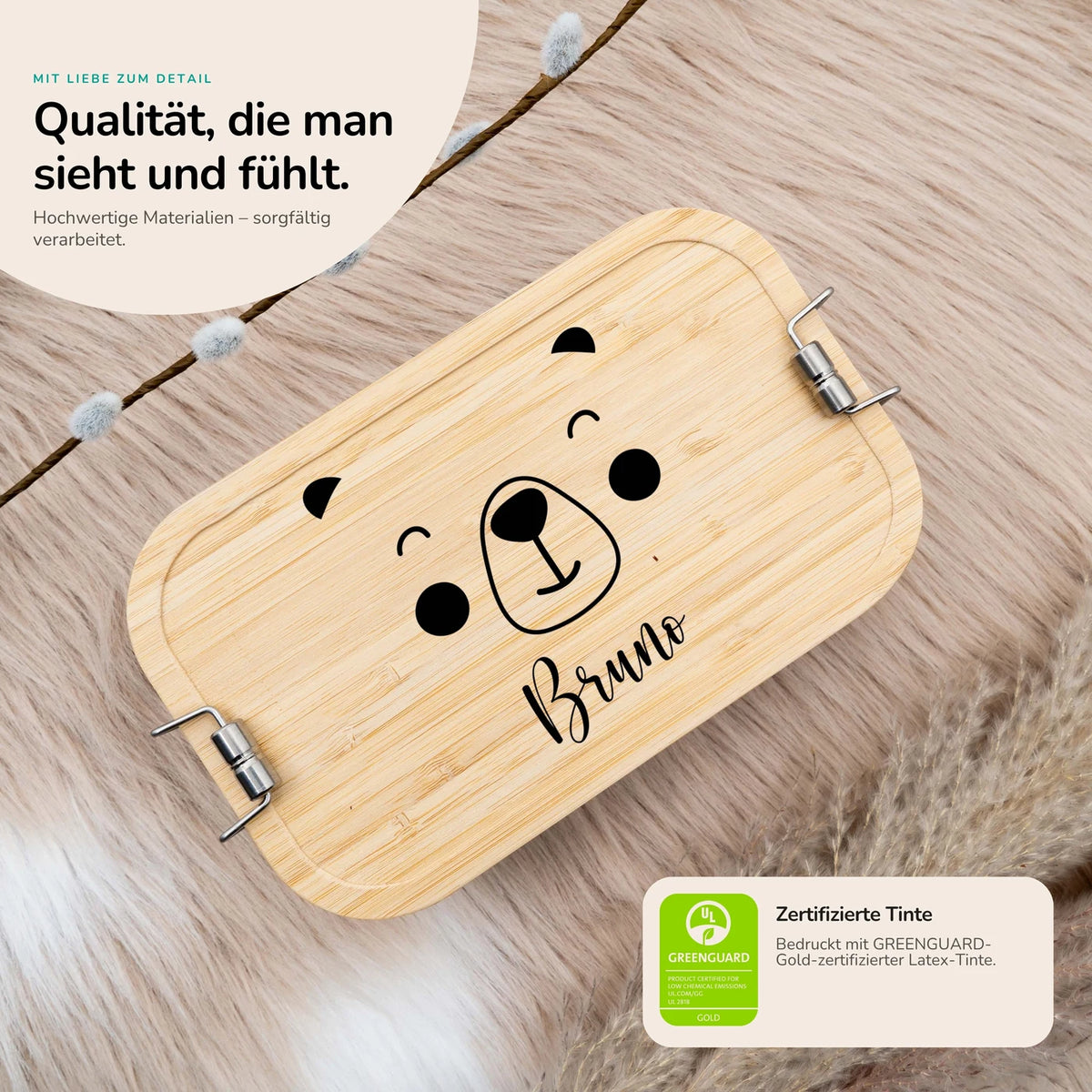 Brotdose personalisiert Bärengesicht