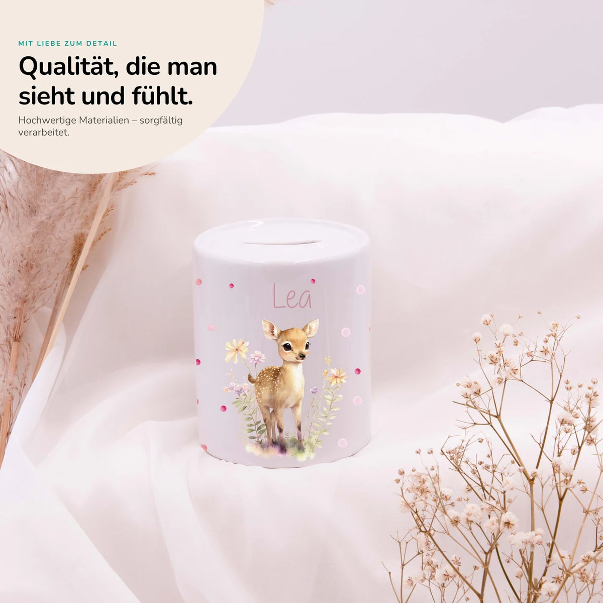 Spardose Kinder Keramik - Reh