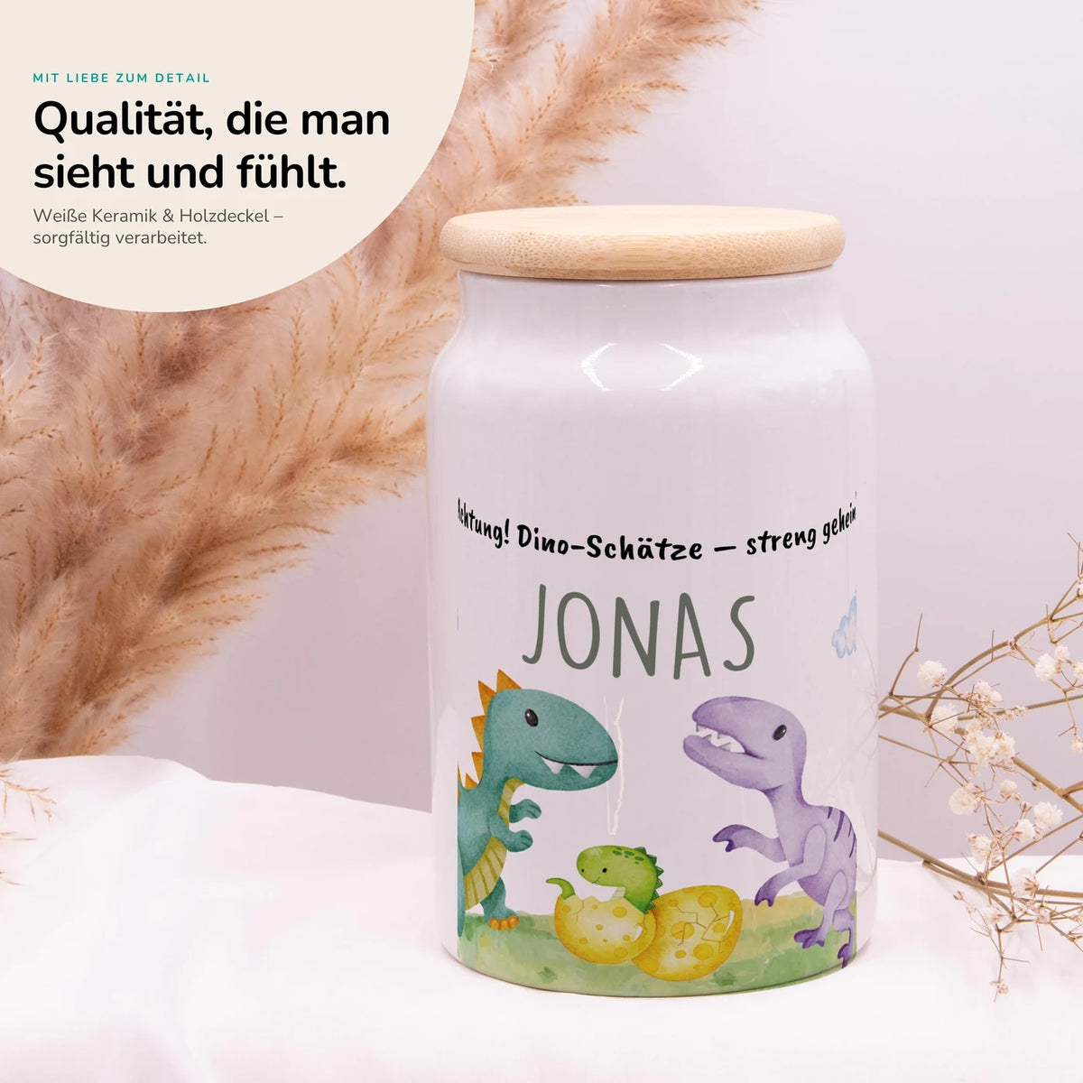 Personalisierbare Keksdose mit Name - Dinos