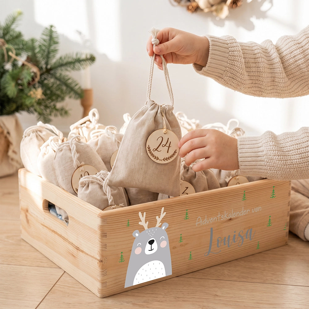 Personalisierter Adventskalender zum Befüllen - Rentier Boho